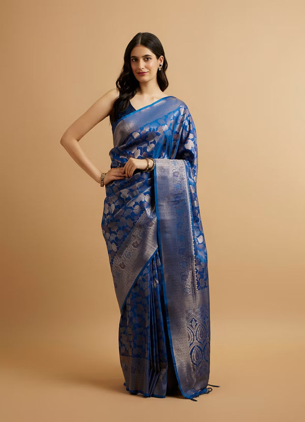 Indigo Blue Banarsi saree