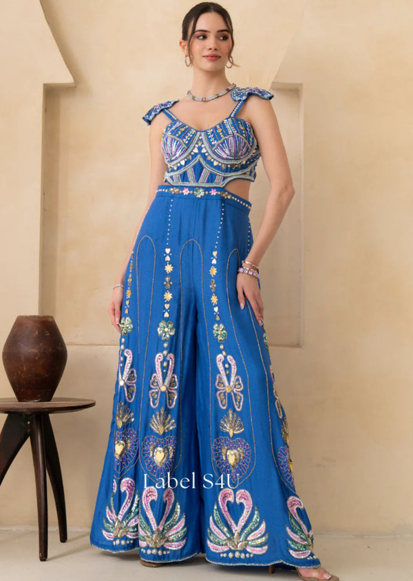 Royale Blue Handwork Jumpsuit
